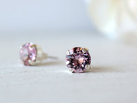June Birthstone Stud Earrings in Light Amethyst